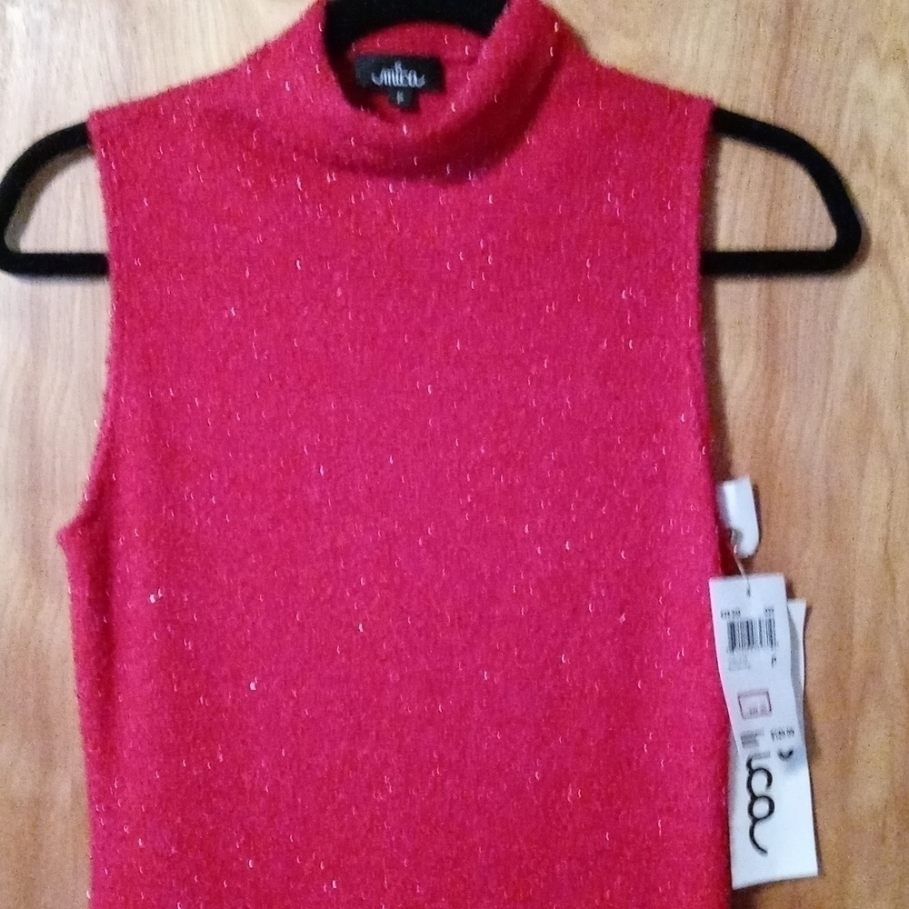 NWT MICA red party dress red turtleneck petite - Picture 4 of 12
